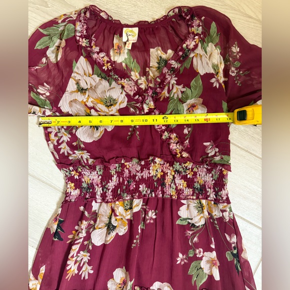 Fig & flower Floral marron Maxi Dress size L - Picture 13 of 16